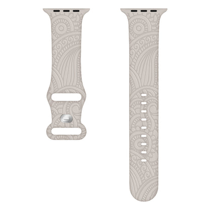 Silicone Strap with Laser Engraved Cashew Print for Apple Watch