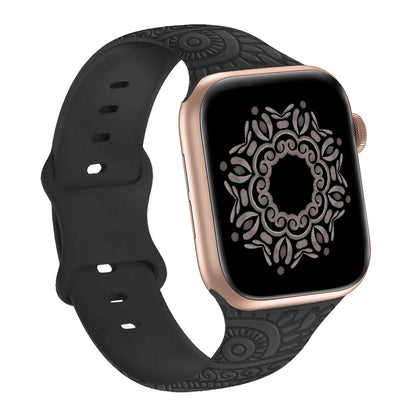 Silicone Strap with Laser Engraved Cashew Print for Apple Watch